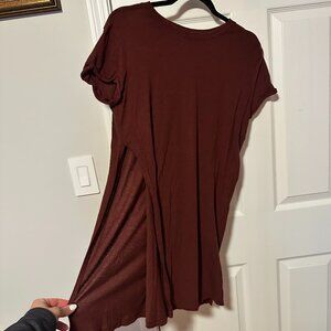 Maroon Shirt w/ Slits on both sides